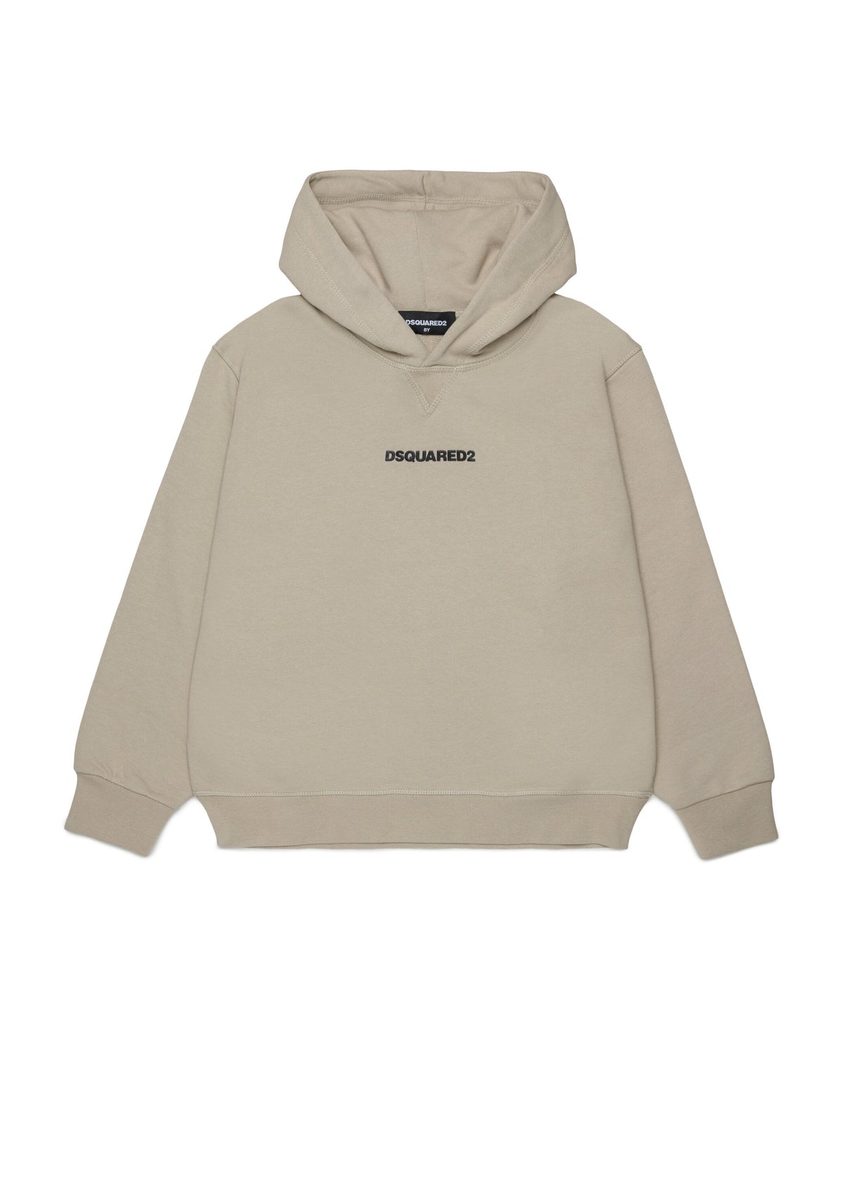 Felpa con cappuccio e piccolo logo per ragazzi - Beige