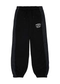 Pantaloni in felpa con bande laterali in denim per ragazzo