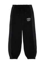 Pantaloni in felpa con bande laterali in denim per ragazzo