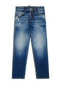 Jeans regular fit con effetto vissuto per ragazzi