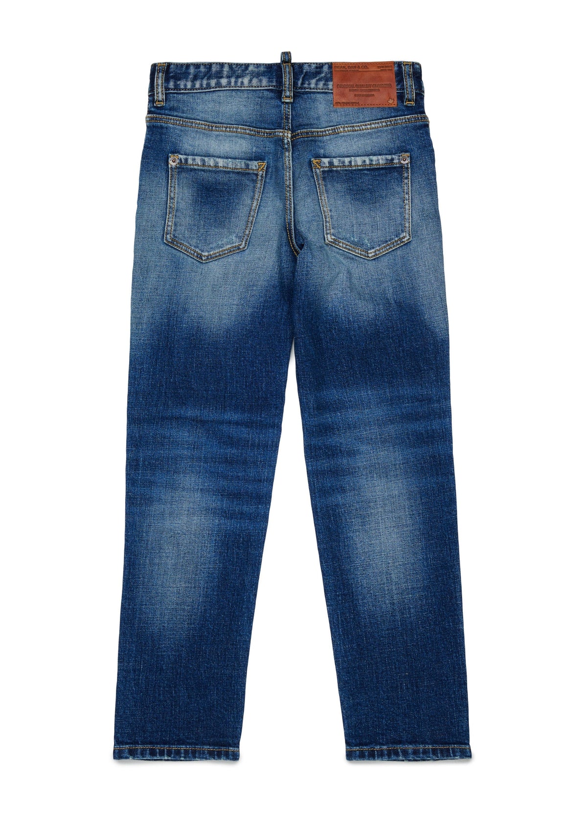 Jeans regular fit con effetto vissuto per ragazzi