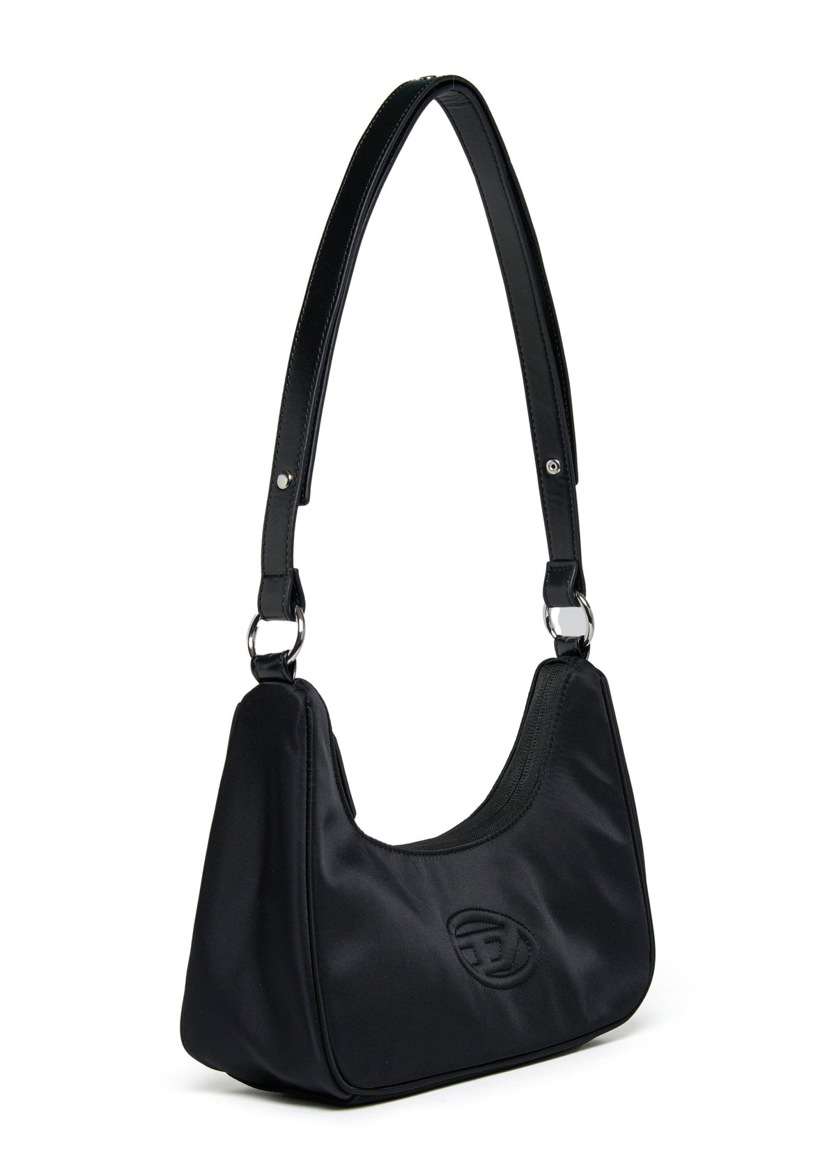 Borsa a spalla in nylon con logo in rilievo per bambina