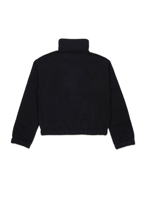 Felpa cropped con zip intera e collo alto per ragazza