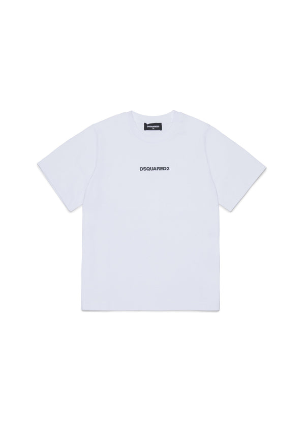 T-shirt girocollo con piccolo logo stampato per ragazzi