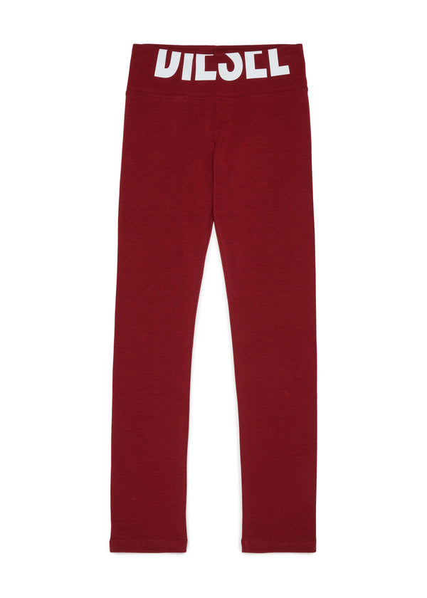 Leggings con logo in vita per ragazza - Bordeaux