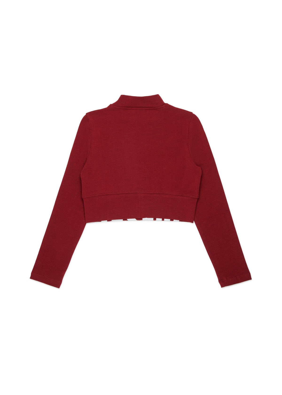 T-shirt cropped a maniche lunghe per ragazza - Bordeaux