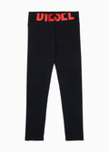 Leggings con logo in vita per ragazza - Nero