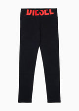 Leggings con logo in vita per ragazza - Nero
