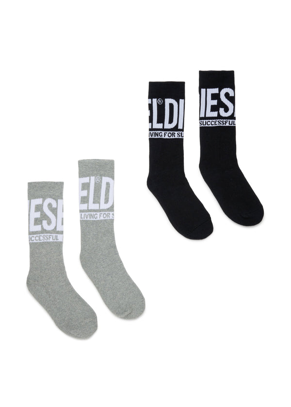 Set di due paia di calzini con logo jacquard per bambino