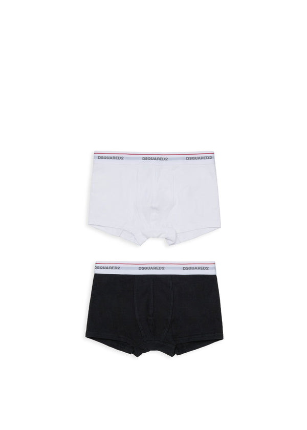 Set di due boxer con elastico logato per ragazzo