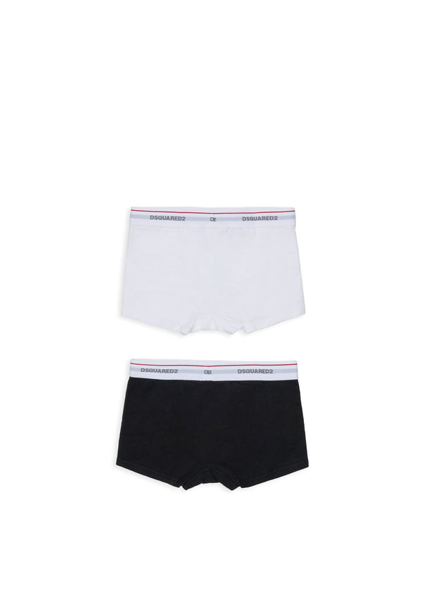 Set di due boxer con elastico logato per ragazzo