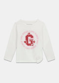 T-shirt con logo glitter