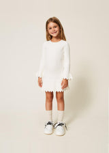 Abito corto baby in maglia a trecce