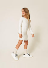 Abito corto baby in maglia a trecce