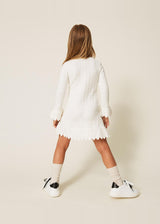 Abito corto baby in maglia a trecce
