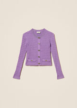 Cardigan fitted in maglia a trecce