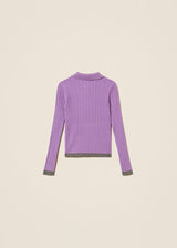Maglia a polo a costine con dettagli a contrasto