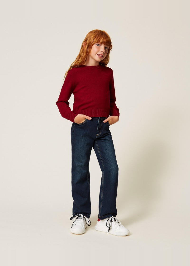 Maglia a righe con bottoni