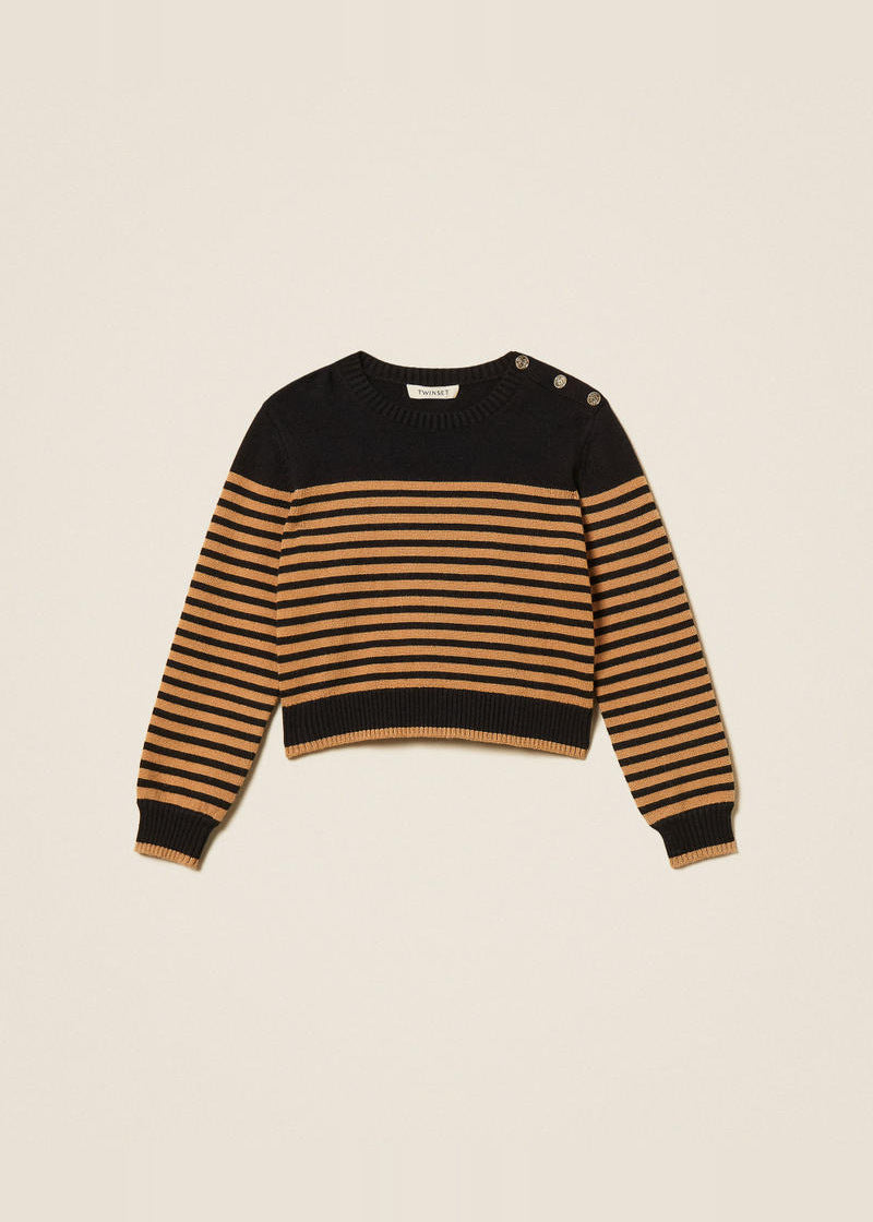 Maglia a righe con bottoni