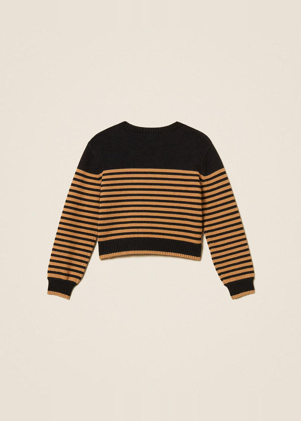 Maglia a righe con bottoni
