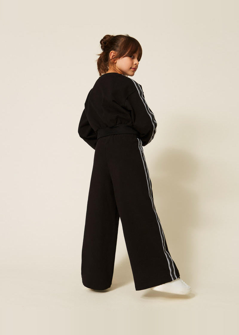 Pantaloni a palazzo in felpa con logo