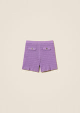 Shorts fitted in maglia a trecce