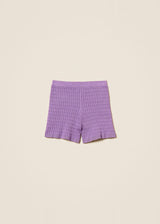 Shorts fitted in maglia a trecce