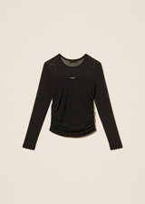 T-shirt in tulle con arricciatura