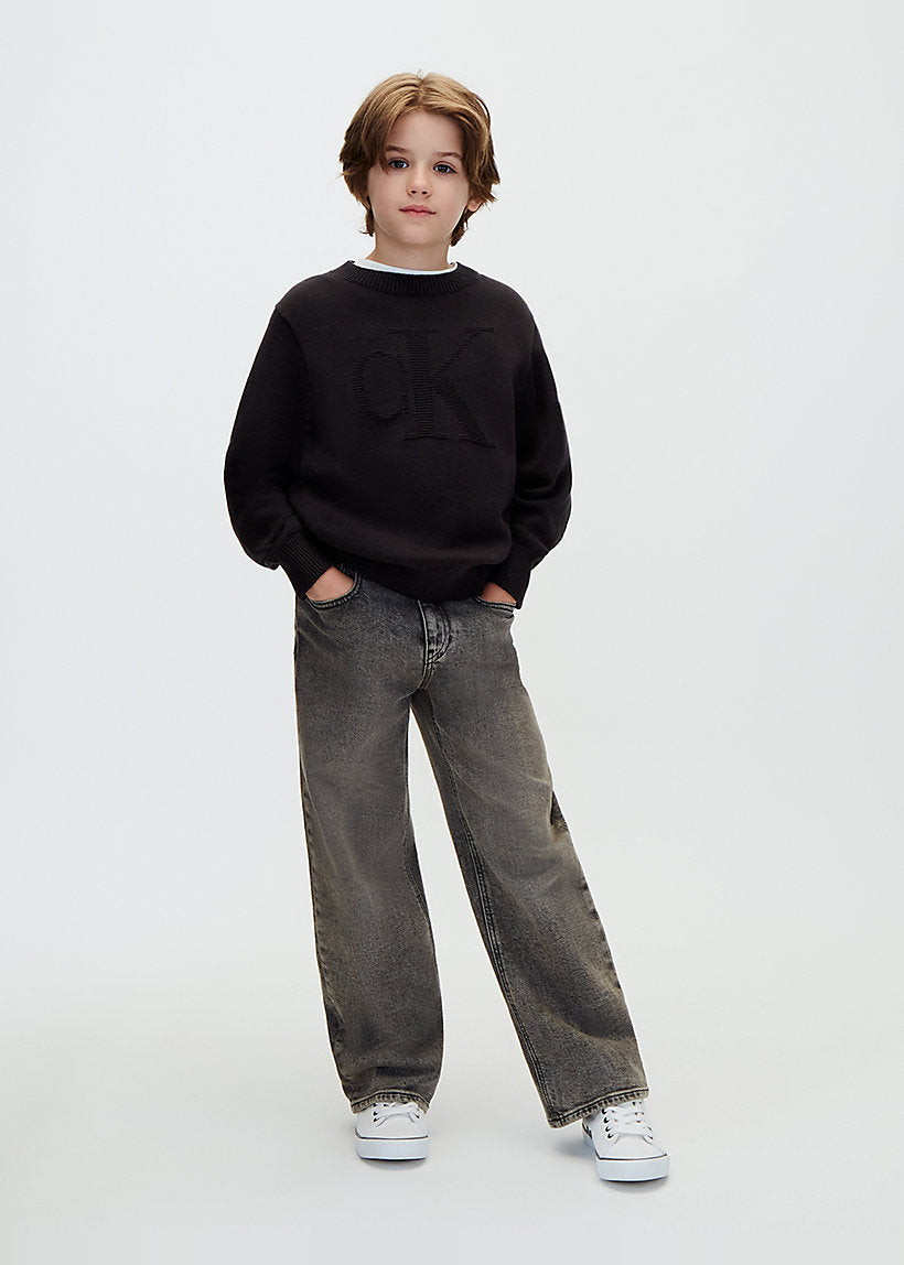 Maglione bambino in maglia con logo