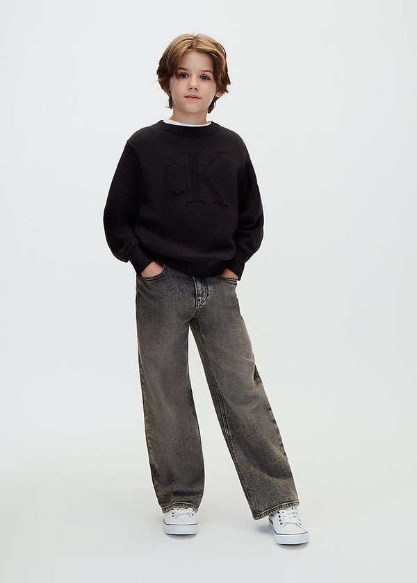 Maglione bambino in maglia con logo