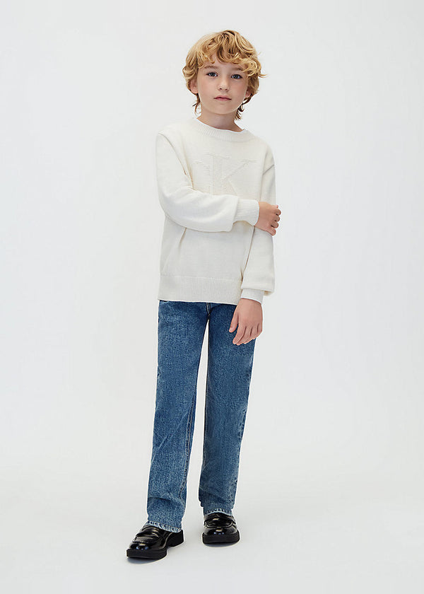 Maglione bambino in maglia con logo