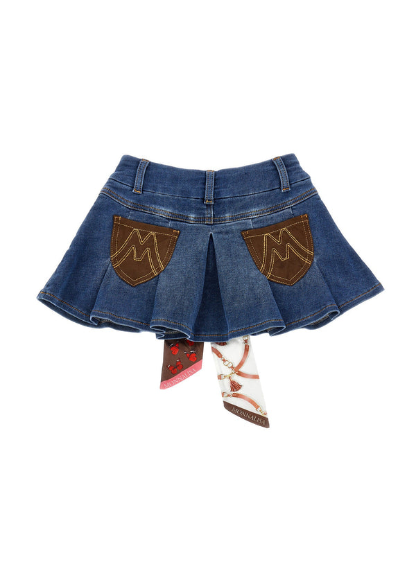 Minigonna Selleria Denim Fiocco