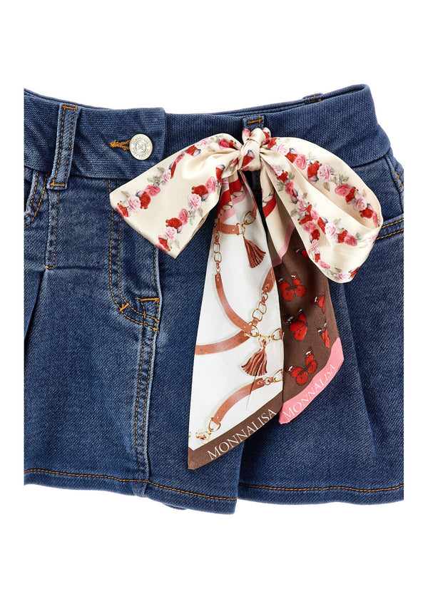 Minigonna Selleria Denim Fiocco