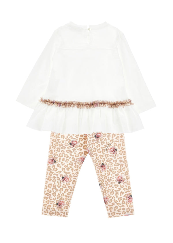 Completo cuore leopardato Monnalisa