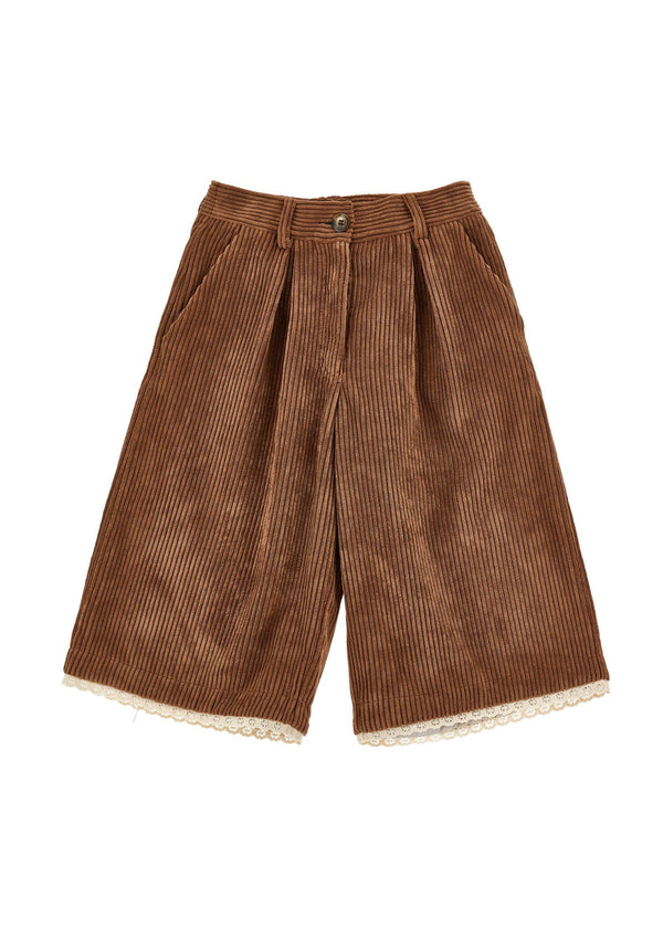 Pantaloni Velluto con Merletto