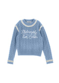 Maglione con trecce e pizzo