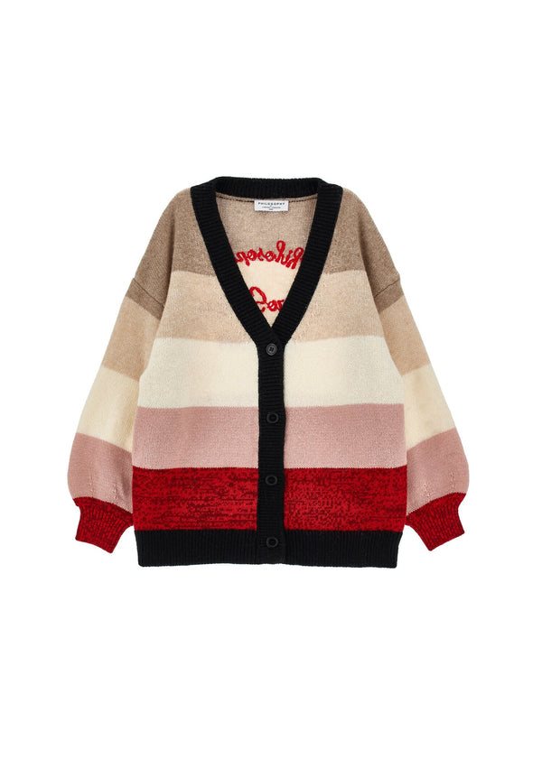Cardigan color block in maglia
