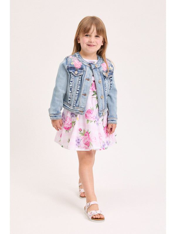 Giacca denim Floreale