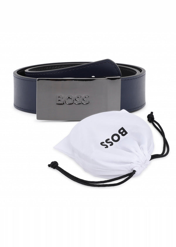 BOSS Kids Cintura reversibile in pelle - Nero
