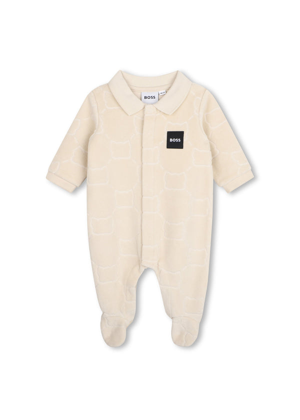BOSS Kids Set pigiama in velour e cappellino - Nuovo beige