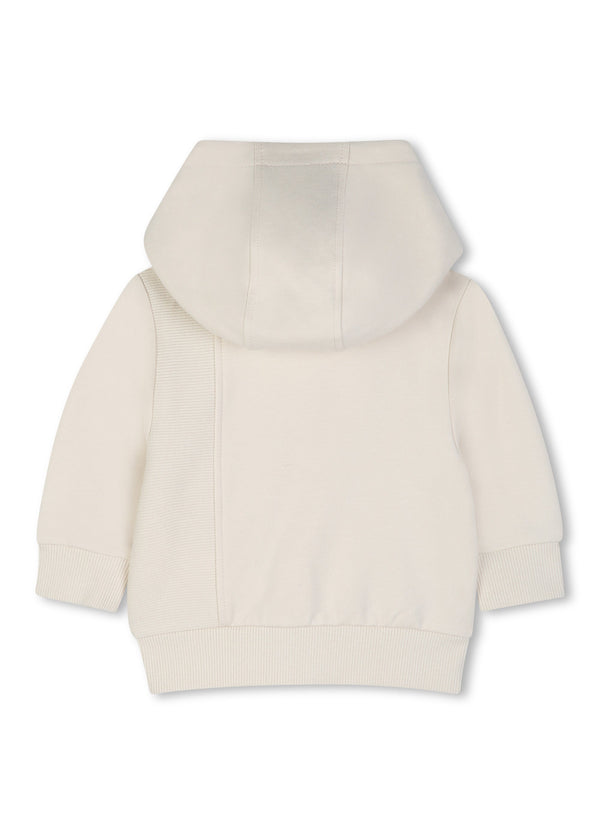 BOSS Kids Set cardigan con cappuccio, pantaloni e t-shirt in cotone biologico - Nuovo beige