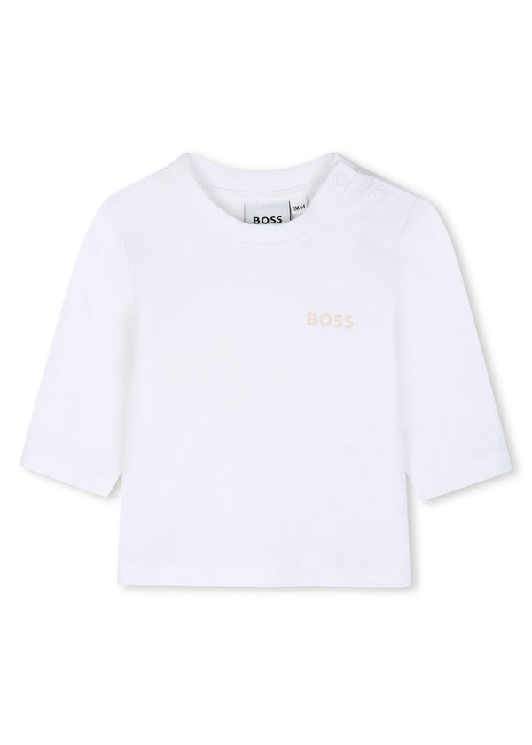 BOSS Kids Set cardigan con cappuccio, pantaloni e t-shirt in cotone biologico - Nuovo beige