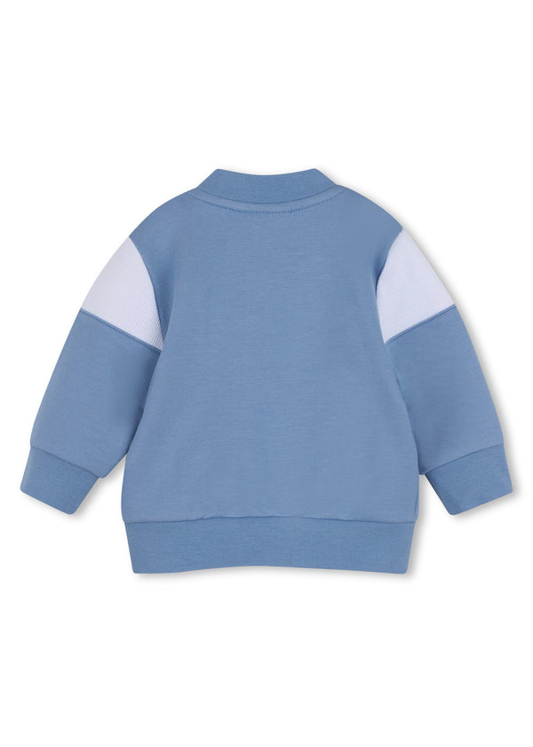 BOSS Kids Set cardigan con zip, pantaloni e maglia in cotone biologico - Ashleigh blue