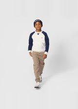 BOSS Kids Pantaloni jogging tapered con logo ricamato - Grigio