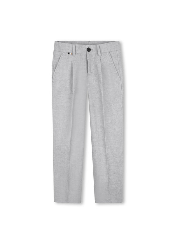 BOSS Kids Pantaloni eleganti in twill - Grigio