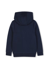 BOSS Kids Felpa con cappuccio e zip con badge Double B - Marine