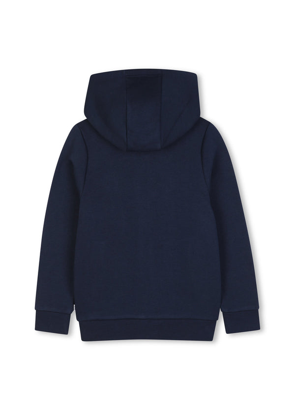 BOSS Kids Felpa con cappuccio e zip con badge Double B - Marine