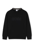 BOSS Kids Maglione girocollo con logo jacquard - Nero