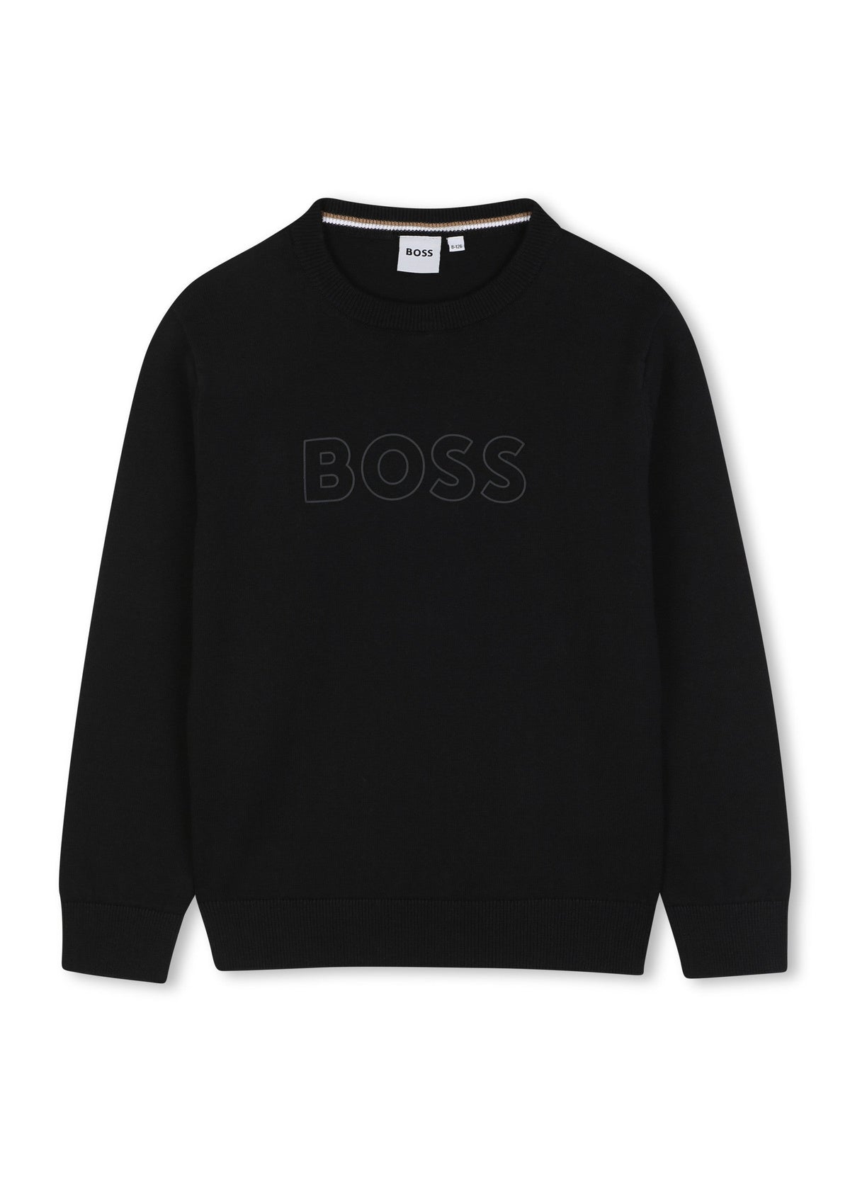 BOSS Kids Maglione girocollo con logo jacquard - Nero