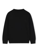BOSS Kids Maglione girocollo con logo jacquard - Nero